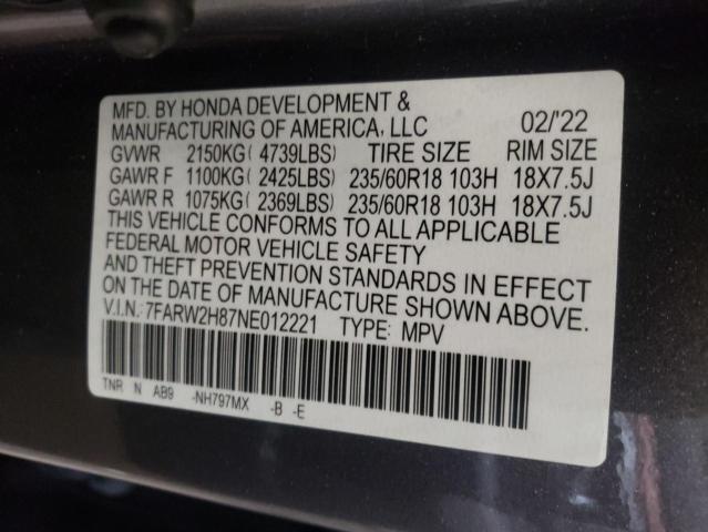 Photo 9 VIN: 7FARW2H87NE012221 - HONDA CR-V EXL 