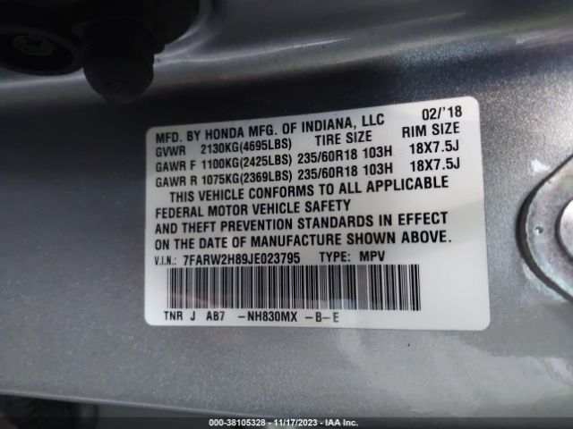 Photo 8 VIN: 7FARW2H89JE023795 - HONDA CR-V 