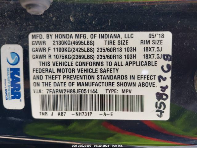 Photo 8 VIN: 7FARW2H89JE051144 - HONDA CR-V 