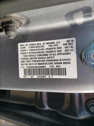 Photo 9 VIN: 7FARW2H89JE059051 - HONDA CR-V EXL 