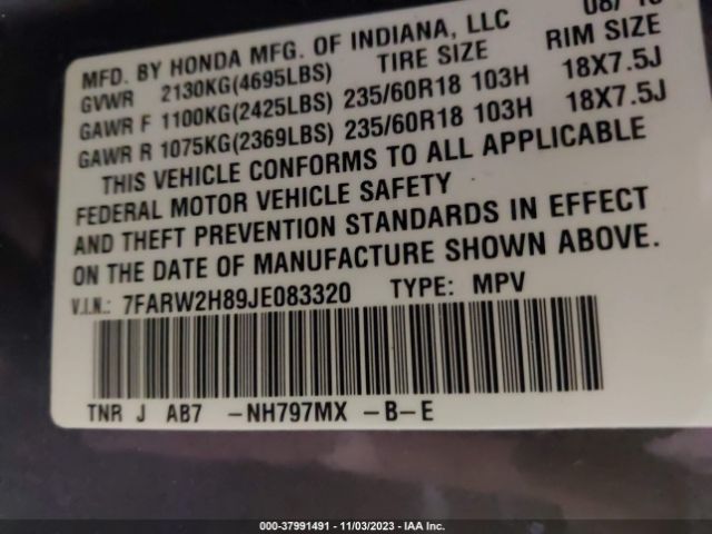 Photo 8 VIN: 7FARW2H89JE083320 - HONDA CR-V 