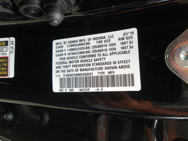 Photo 9 VIN: 7FARW2H89KE043241 - HONDA CR-V EXL 