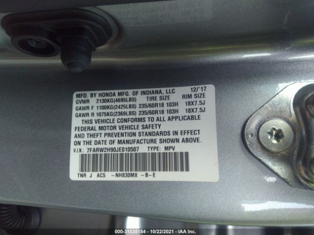 Photo 8 VIN: 7FARW2H90JE010507 - HONDA CR-V 