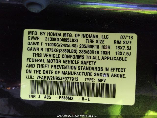 Photo 8 VIN: 7FARW2H95JE077913 - HONDA CR-V 