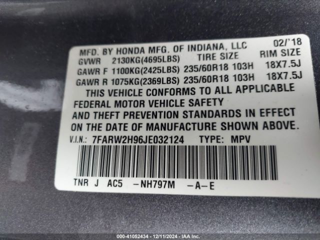 Photo 8 VIN: 7FARW2H96JE032124 - HONDA CR-V 