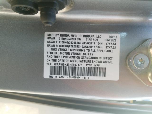 Photo 9 VIN: 7FARW5H33HE007172 - HONDA CR-V LX 