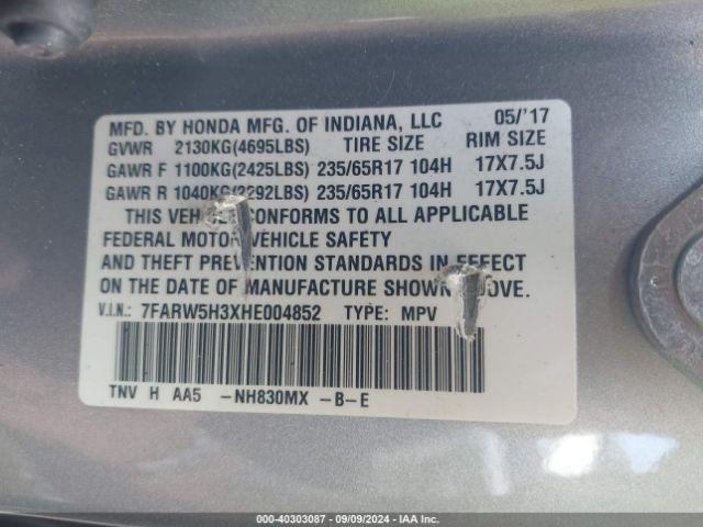 Photo 8 VIN: 7FARW5H3XHE004852 - HONDA CR-V 