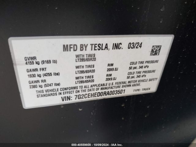 Photo 8 VIN: 7G2CEHED0RA003501 - TESLA CYBERTRUCK 