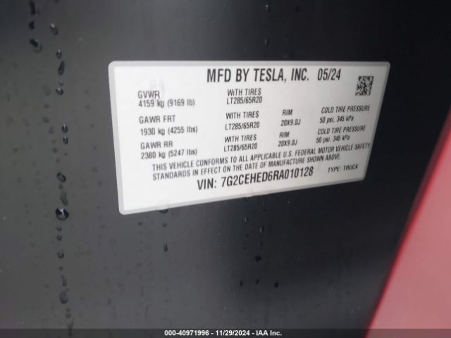 Photo 8 VIN: 7G2CEHED6RA010128 - TESLA CYBERTRUCK 