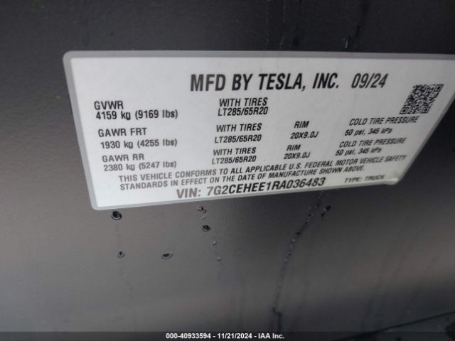 Photo 8 VIN: 7G2CEHEE1RA036483 - TESLA CYBERTRUCK 