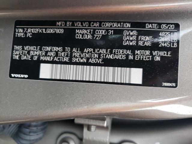 Photo 9 VIN: 7JR102FK1LG067809 - VOLVO S60 T5 MOM 