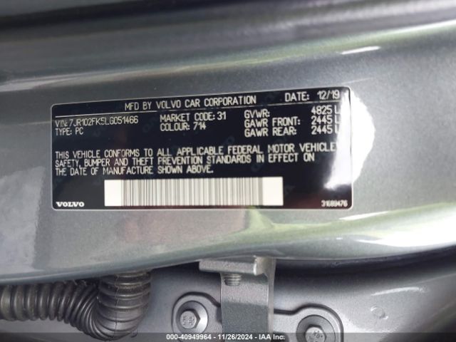 Photo 8 VIN: 7JR102FK5LG051466 - VOLVO S60 