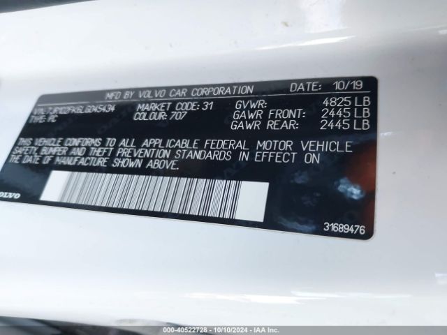 Photo 8 VIN: 7JR102FK6LG045434 - VOLVO S60 