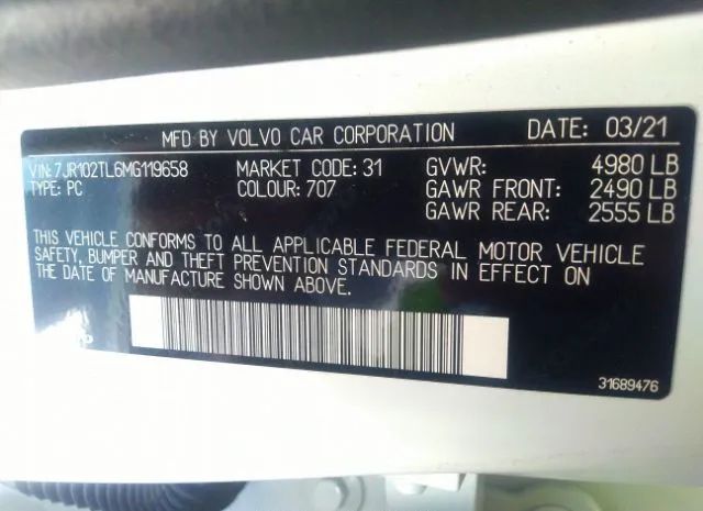 Photo 8 VIN: 7JR102TL6MG119658 - VOLVO S60 