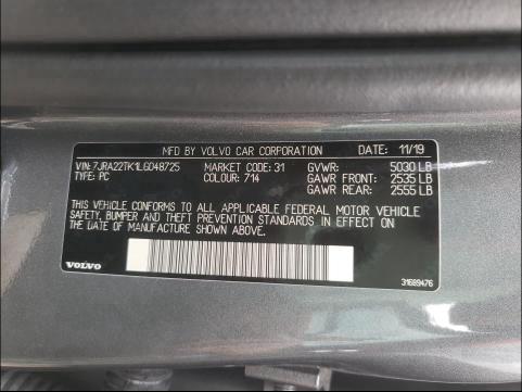 Photo 9 VIN: 7JRA22TK1LG048725 - VOLVO S60 T6 MOM 