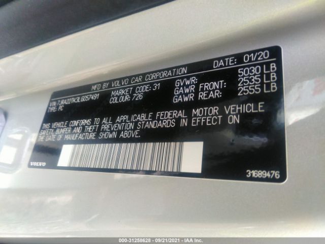 Photo 8 VIN: 7JRA22TK3LG057491 - VOLVO S60 