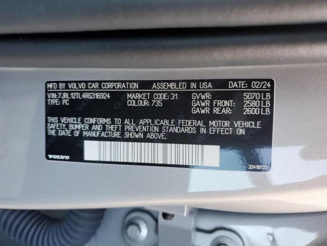 Photo 12 VIN: 7JRL12TL4RG316924 - VOLVO S60 PLUS 