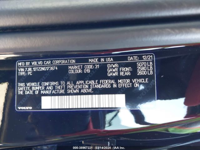 Photo 8 VIN: 7JRL12TZ2NG173874 - VOLVO S60 