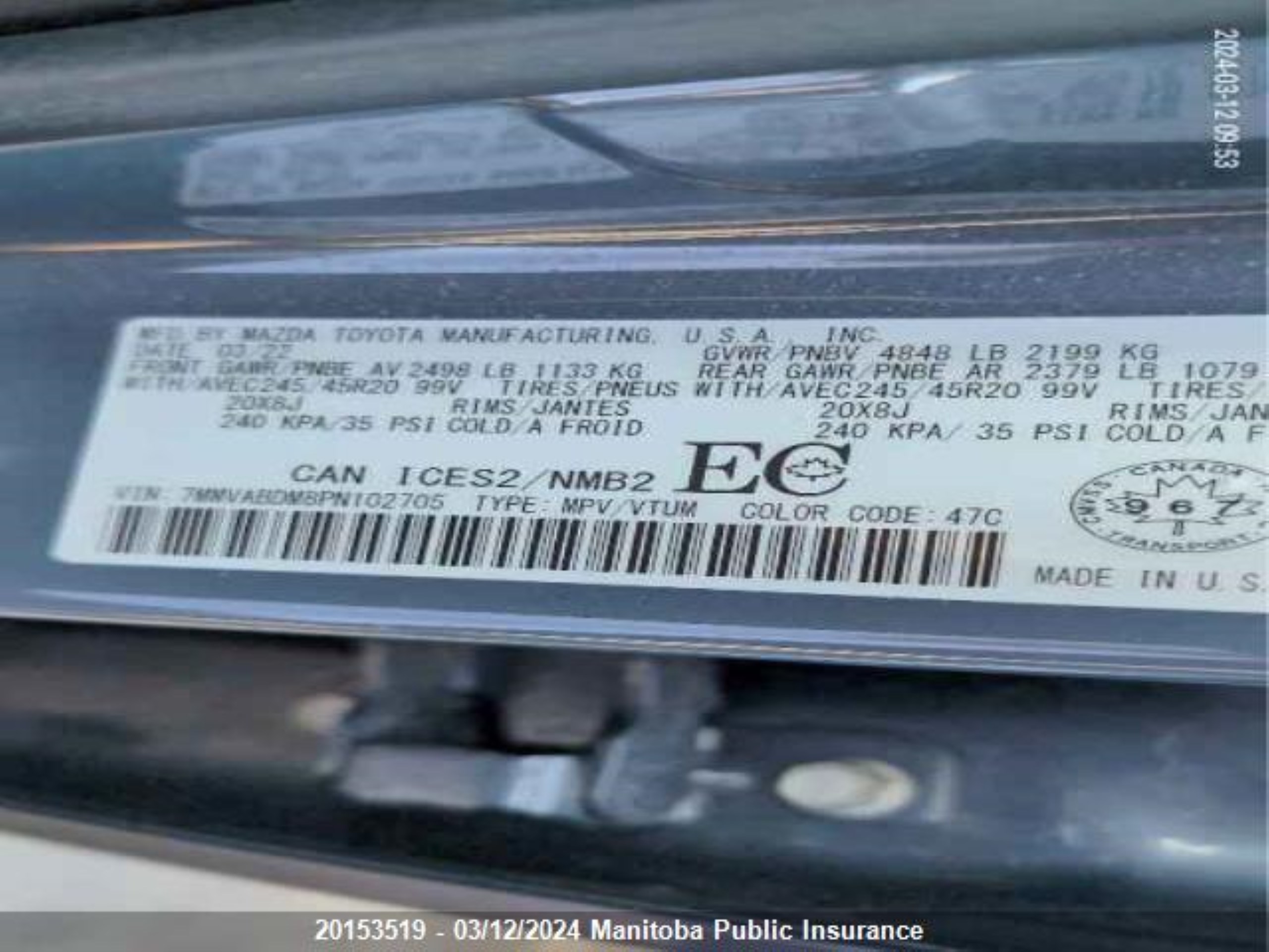 Photo 8 VIN: 7MMVABDM8PN102705 - MAZDA NULL 