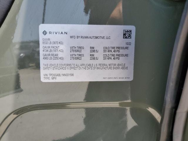 Photo 11 VIN: 7PDSGABL1NN001596 - RIVIAN R1S 