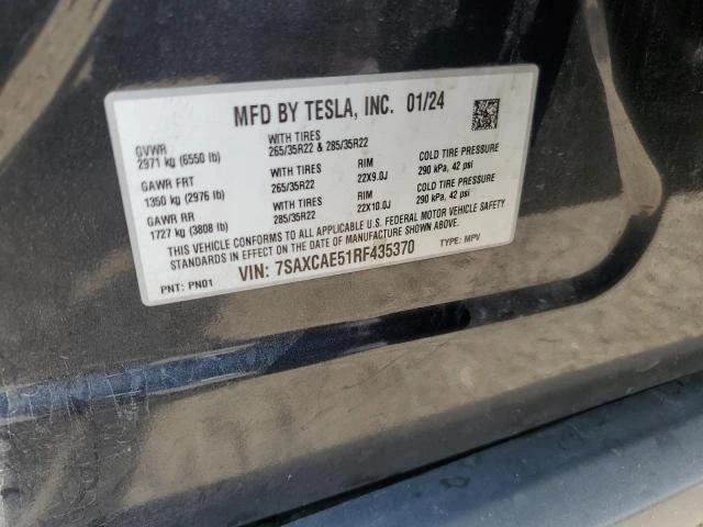 Photo 12 VIN: 7SAXCAE51RF435370 - TESLA MODEL X 