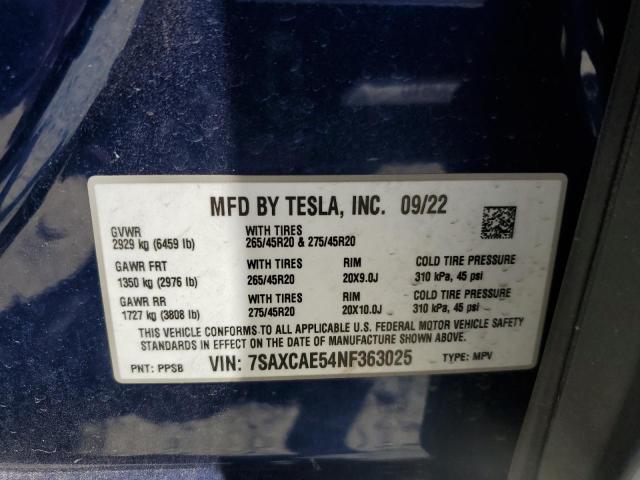 Photo 13 VIN: 7SAXCAE54NF363025 - TESLA MODEL X 