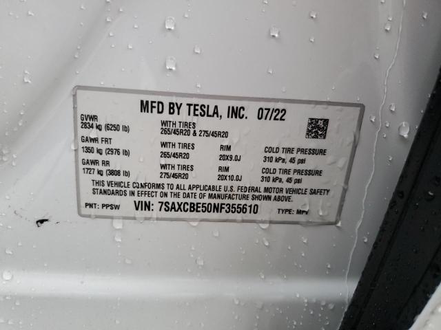 Photo 12 VIN: 7SAXCBE50NF355610 - TESLA MODEL X 