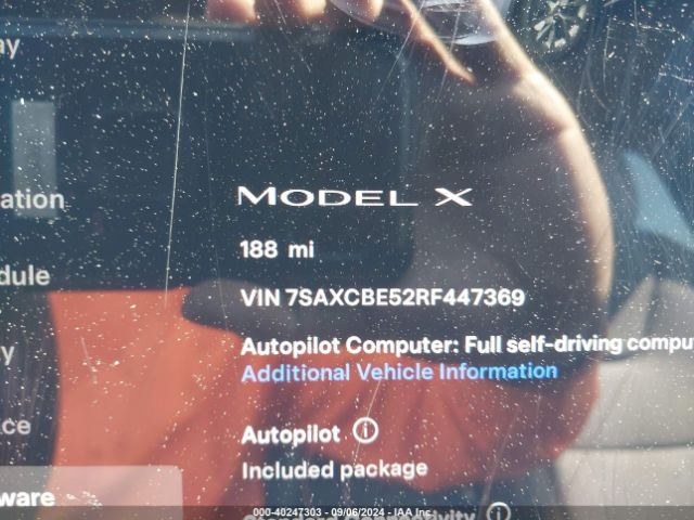 Photo 6 VIN: 7SAXCBE52RF447369 - TESLA MODEL X 