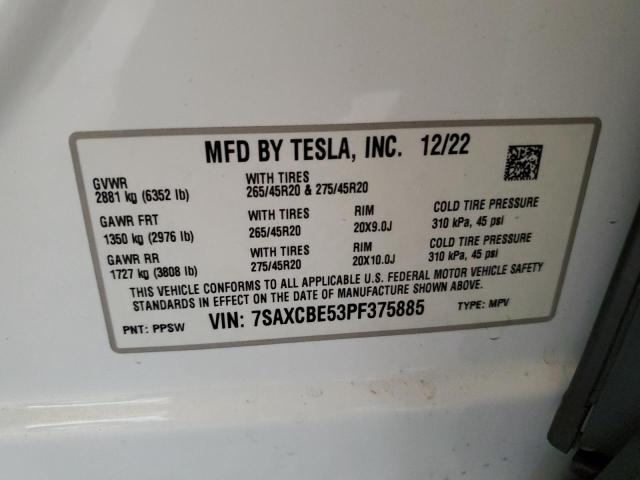 Photo 11 VIN: 7SAXCBE53PF375885 - TESLA MODEL X 