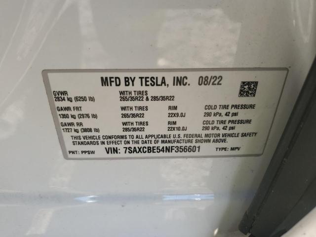 Photo 12 VIN: 7SAXCBE54NF356601 - TESLA MODEL X 