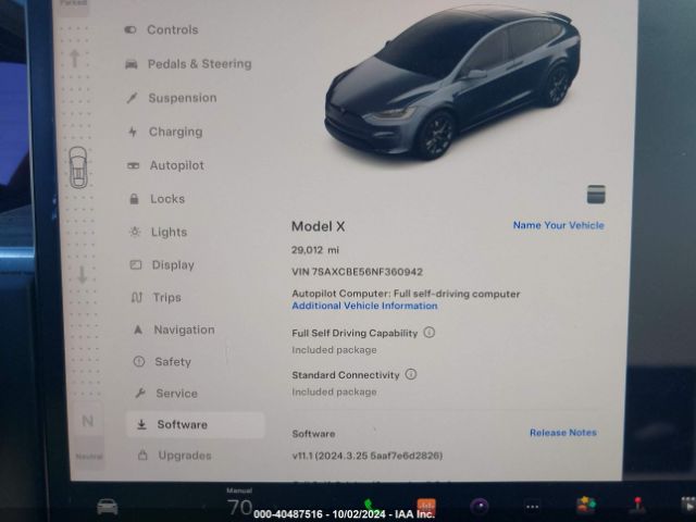 Photo 6 VIN: 7SAXCBE56NF360942 - TESLA MODEL X 