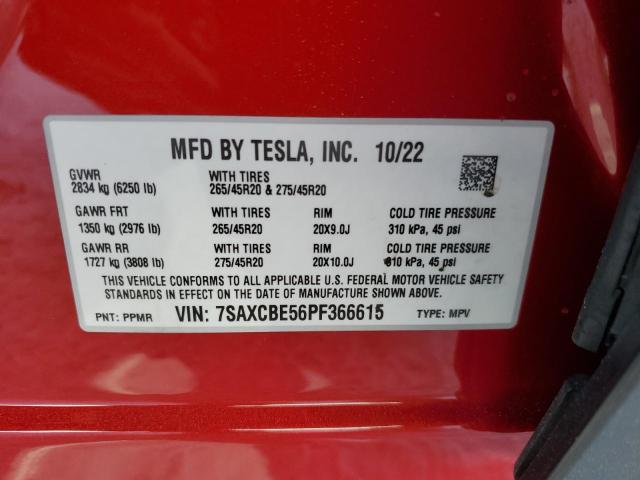 Photo 11 VIN: 7SAXCBE56PF366615 - TESLA MODEL X 