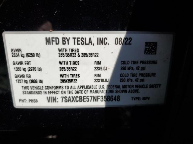 Photo 13 VIN: 7SAXCBE57NF358648 - TESLA MODEL X 