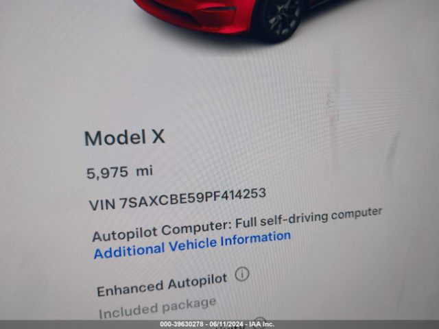 Photo 6 VIN: 7SAXCBE59PF414253 - TESLA MODEL X 