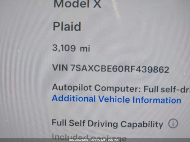 Photo 6 VIN: 7SAXCBE60RF439862 - TESLA MODEL X 