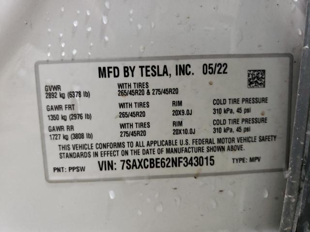 Photo 13 VIN: 7SAXCBE62NF343015 - TESLA MODEL X 