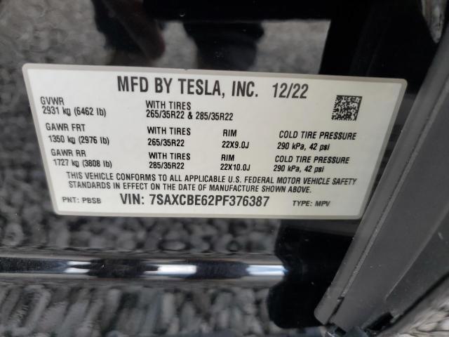 Photo 12 VIN: 7SAXCBE62PF376387 - TESLA MODEL X 