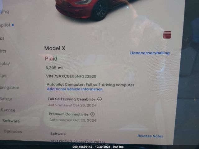 Photo 6 VIN: 7SAXCBE65NF332929 - TESLA MODEL X 