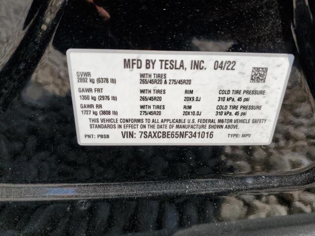 Photo 13 VIN: 7SAXCBE65NF341016 - TESLA MODEL X 