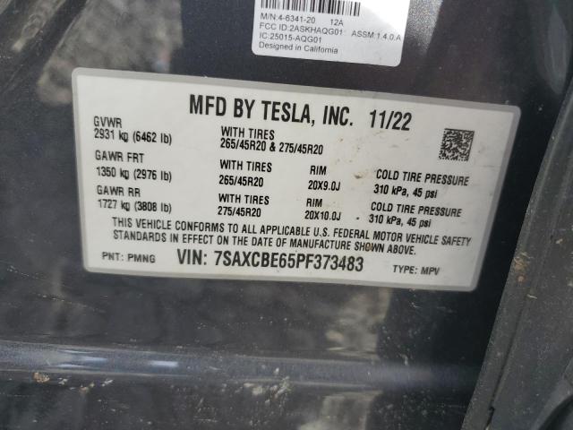 Photo 11 VIN: 7SAXCBE65PF373483 - TESLA MODEL X 