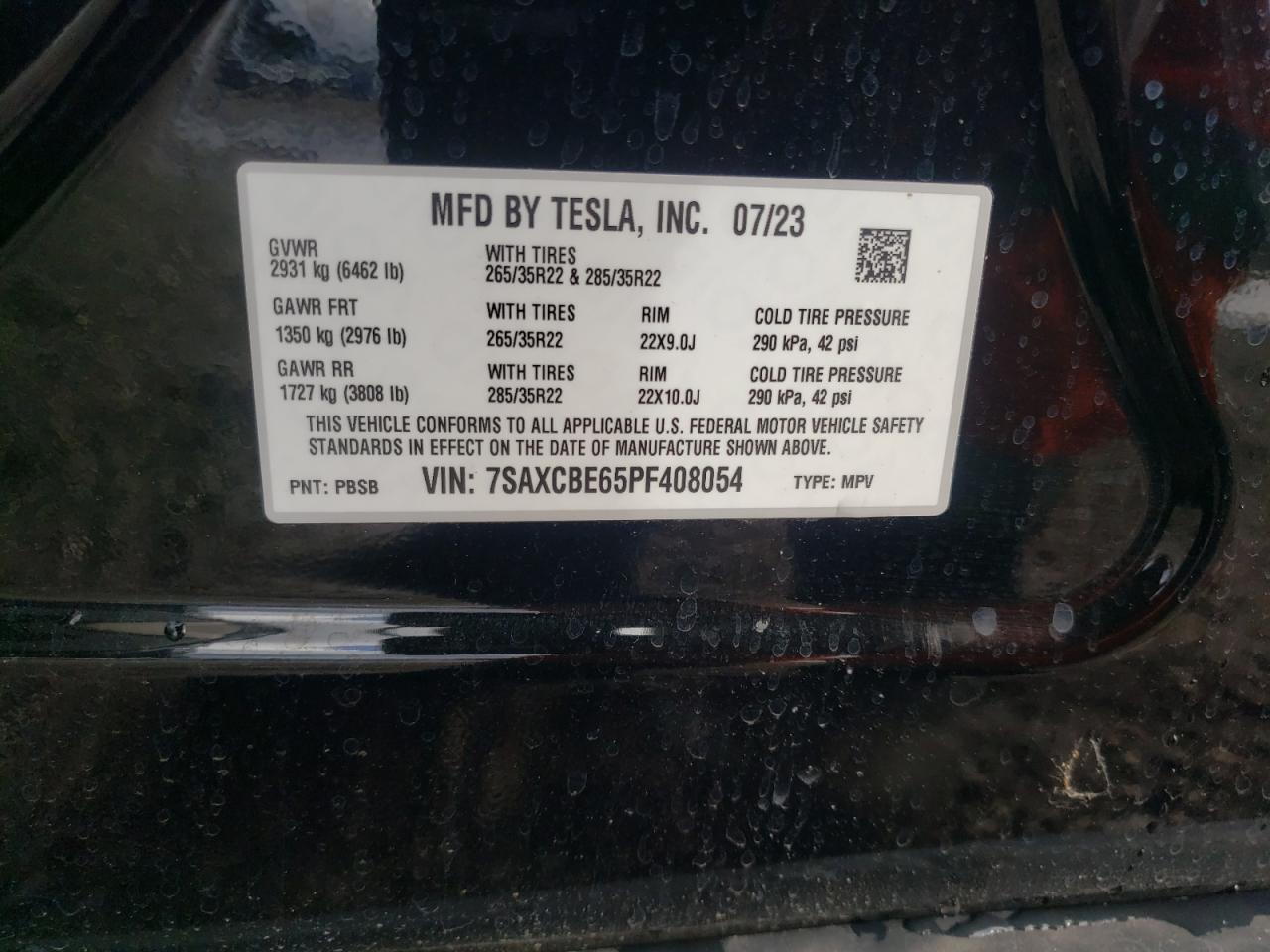 Photo 12 VIN: 7SAXCBE65PF408054 - TESLA MODEL X 