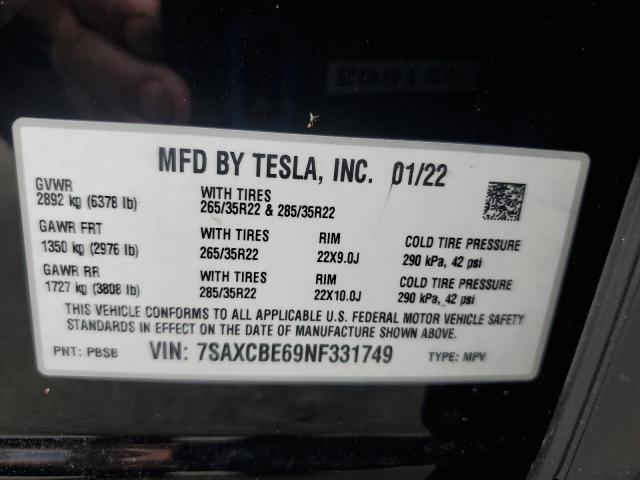 Photo 12 VIN: 7SAXCBE69NF331749 - TESLA MODEL X 