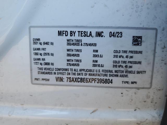 Photo 12 VIN: 7SAXCBE6XPF395804 - TESLA MODEL X 