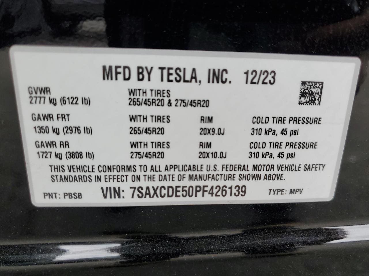 Photo 13 VIN: 7SAXCDE50PF426139 - TESLA MODEL X 