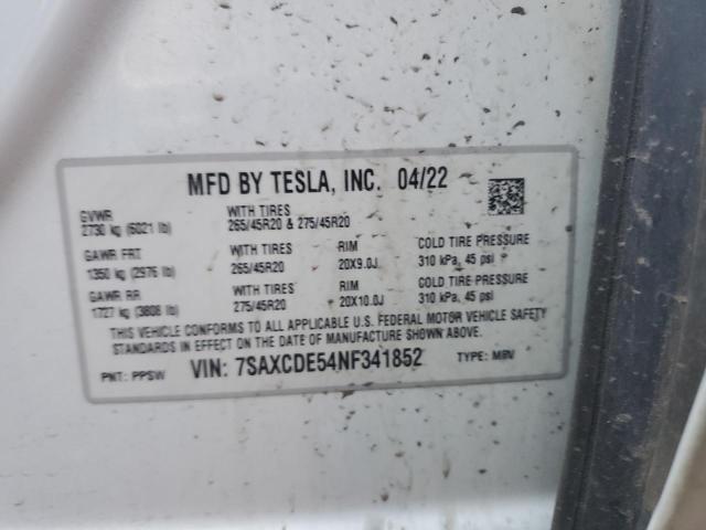 Photo 12 VIN: 7SAXCDE54NF341852 - TESLA MODEL X 