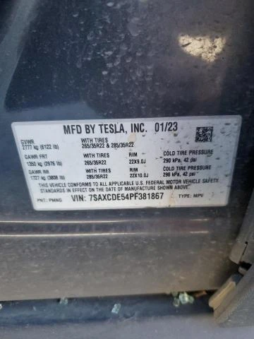 Photo 12 VIN: 7SAXCDE54PF381867 - TESLA MODEL X 