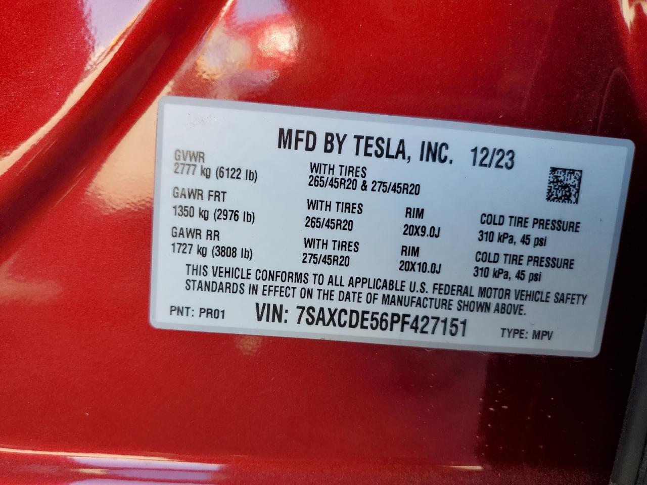 Photo 11 VIN: 7SAXCDE56PF427151 - TESLA MODEL X 