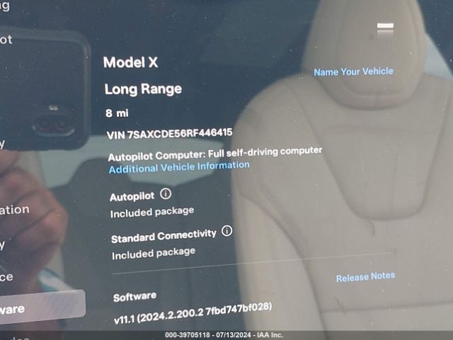 Photo 6 VIN: 7SAXCDE56RF446415 - TESLA MODEL X 