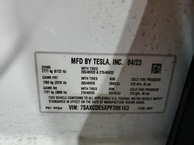 Photo 13 VIN: 7SAXCDE5XPF396163 - TESLA MODEL X 