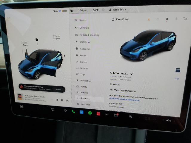 Photo 8 VIN: 7SAYGAEE0NF312534 - TESLA MODEL Y 